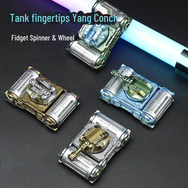 Творческая игрушка-гироскоп Mecha Fingertip Tank для детей - звуковые эффекты, функция декомпрессии и возможность вентиляции Tank золотой